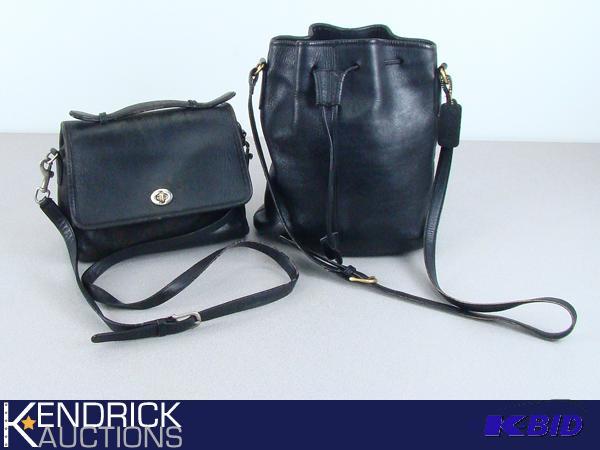 lot 53 image: 2 Authentic Classic Leather COACH Purses