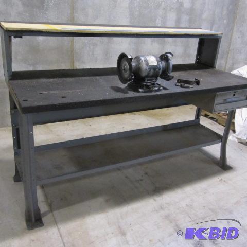 lot 19 image: Work Bench, Double Wheel Grinder