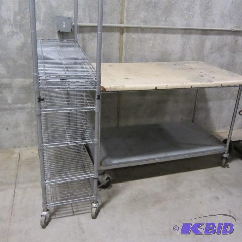 lot 9 image: Roller Work Table, Shelf