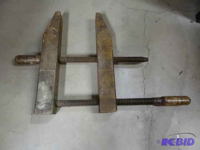 lot 197 image: Vintage All Wood Screw Clamps...