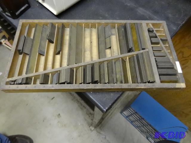 lot 42 image: Brass Type Setter Brass Rule Case...