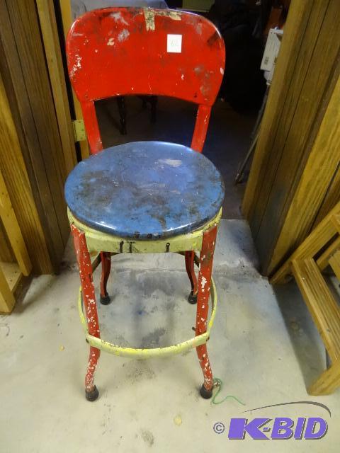 lot 62 image: Vintage Metal Stool...