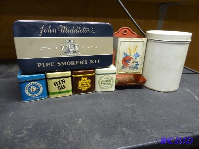 lot 73 image: Match Holder. Metal Tins...