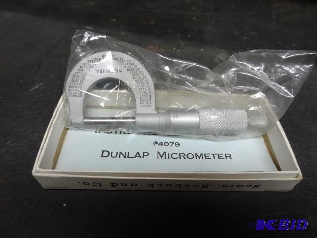 lot 76 image: Dunlap #4079 Micrometer New...
