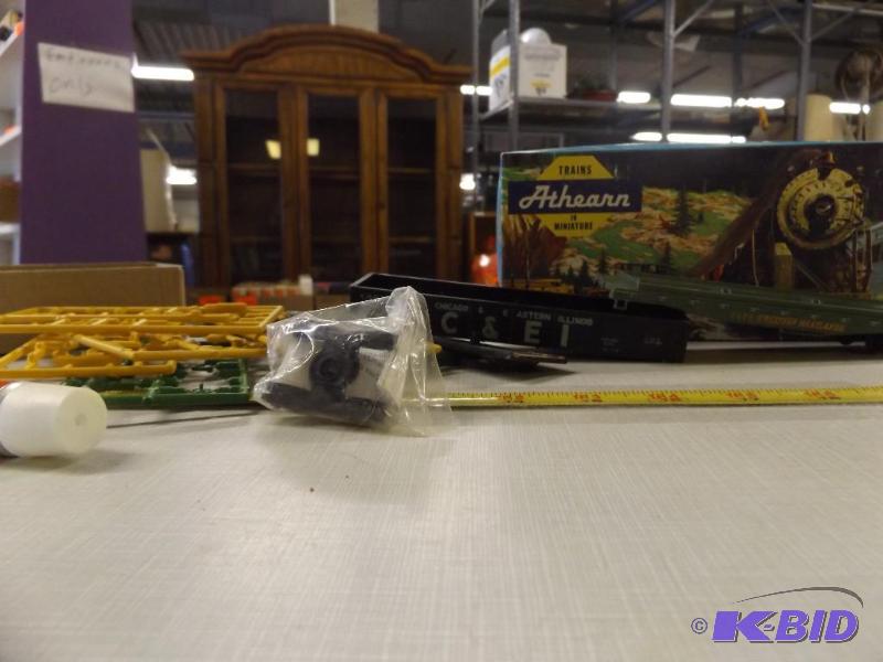 Athearn box with parts and pieces of a rail c...