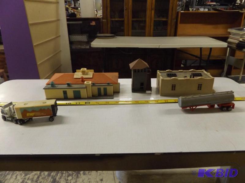 Amtrak Train Station Bldgs, semi and trailer....