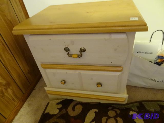 lot 36 image: 2 drawer night stand. 24 x 16 x 24...