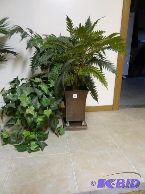 lot 46 image: 2 artificial plants in planters...