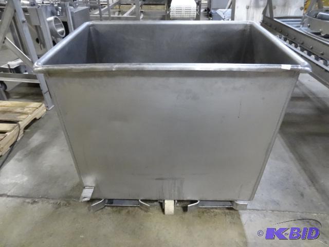 Stainless tub on wheels. Also has fork pocket...