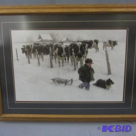 lot 108 image: Framed Winter Scene