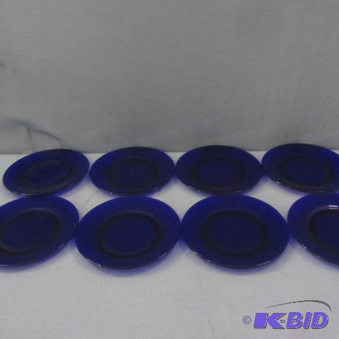 lot 33 image: Cobalt Dessert Plates