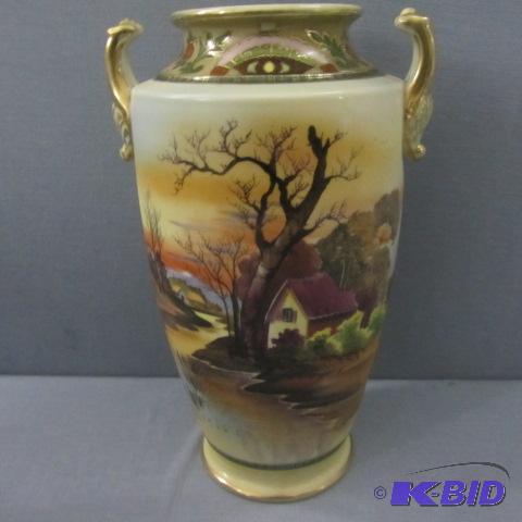 lot 34 image: Fancy Hand Painted Vase
