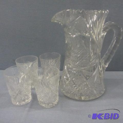 lot 45 image: Antique Cut Glass Beverage Set