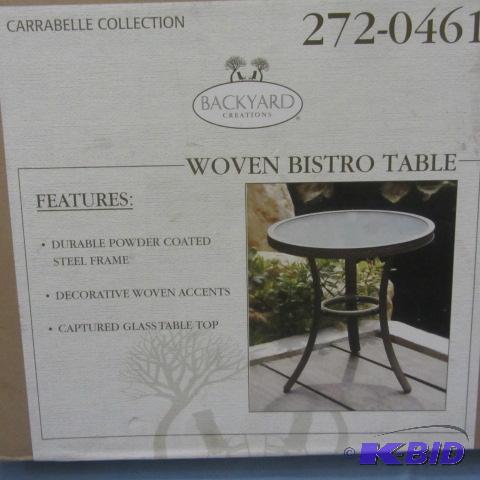 lot 97 image: New Woven Bistro Table