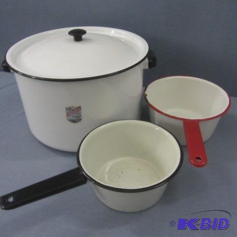 lot 99 image: Vintage Enamelware