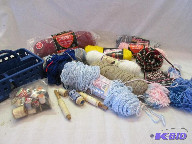 lot of yarn and thread...