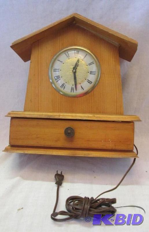 Vintage Lanshire Mantle Clock with storage dr...