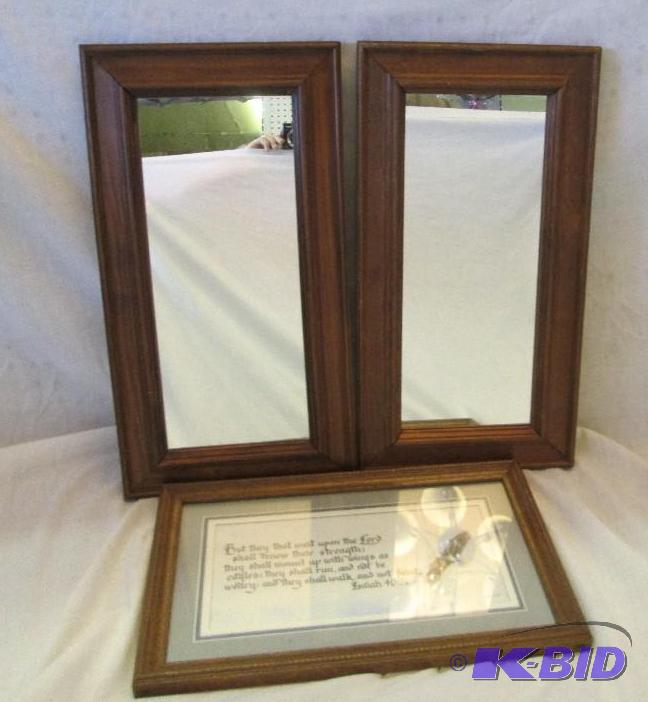 mixed lot of 2 mirrors and framed quote...