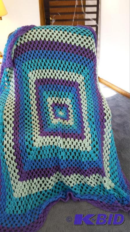 70x70 handmade knitted throw blanket...
