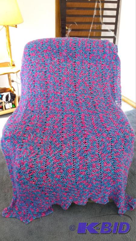 53x79 handmade knitted throw blanket...
