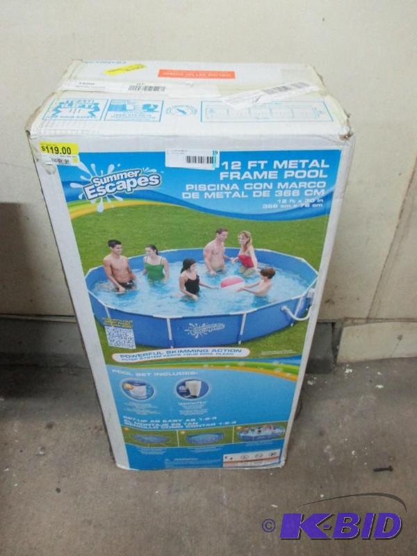 12 ft metal frame pool...