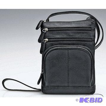 New Ladies Leather Slim Crossbody - Black MS...