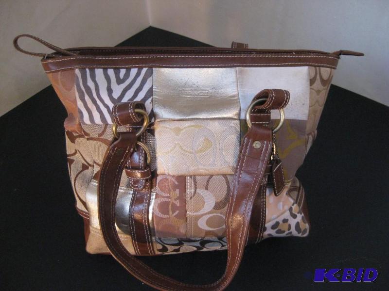 lot 11 image: Patchwork Coach Purse...