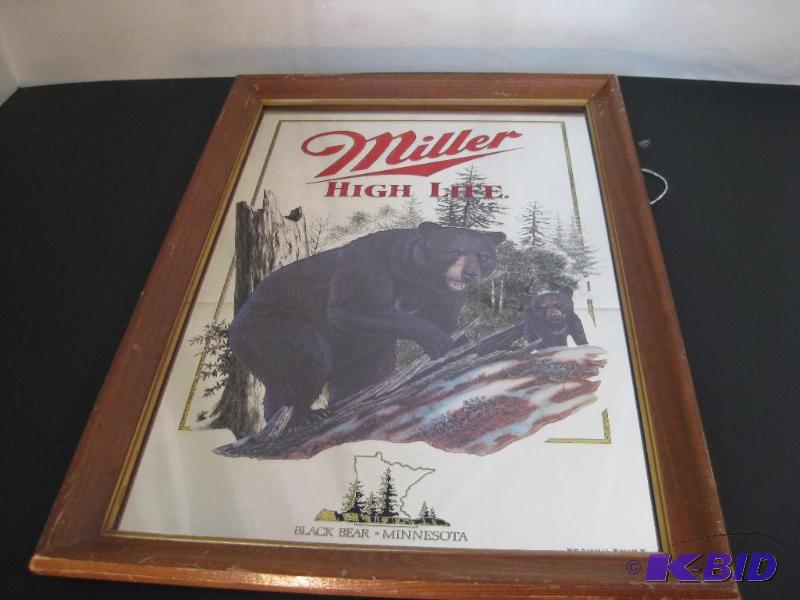 lot 16 image: Vintage Mirrored Miller High Life Black Bear ...