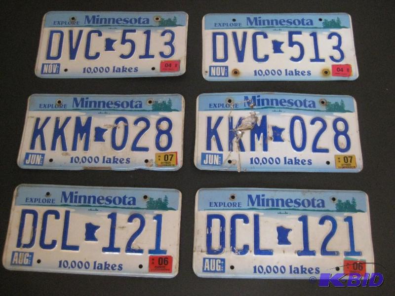 lot 20 image: 6 Expired MN License Plates...