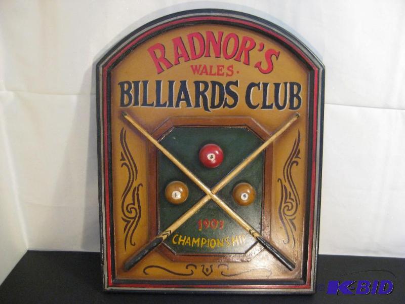 lot 55 image: Radners Wales Billiards Club 3D Plaque 21&q...