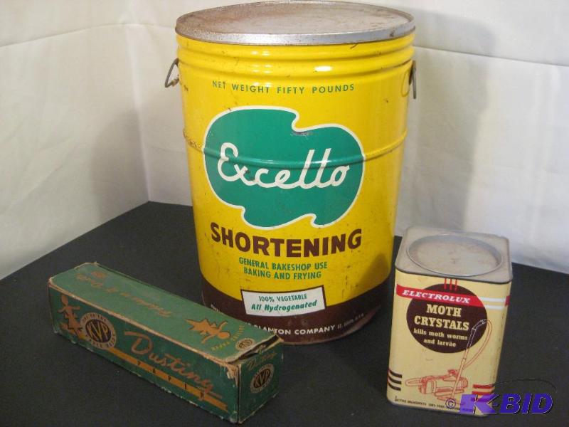 lot 60 image: Vintage Tins and Box All in Good Vintage Cond...