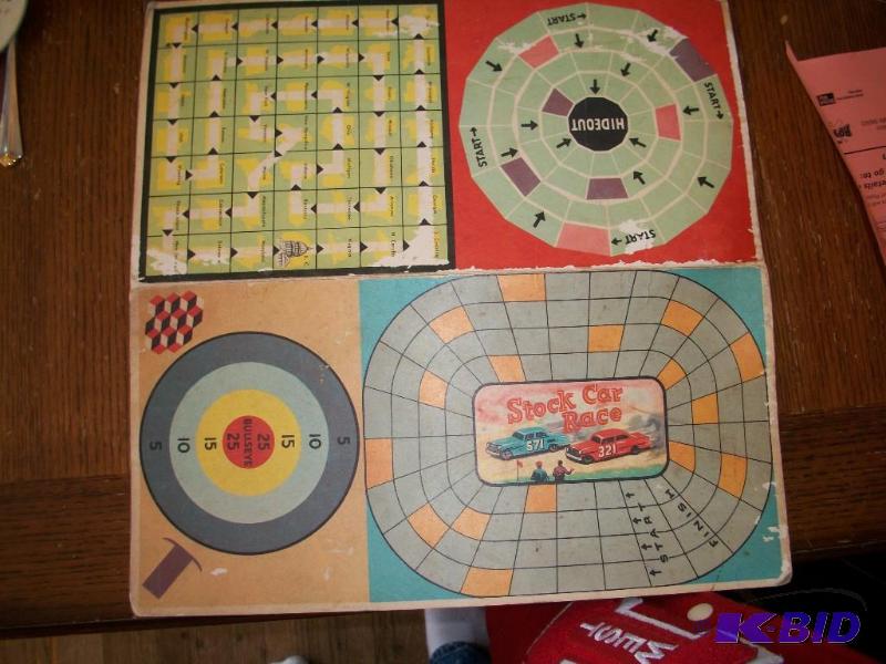 1940s Game Board with Stock Car Racing Game on it.