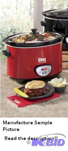 lot 117 image: Lot of 5 Chef Tested 8.5 Quart Digital Slow C...
