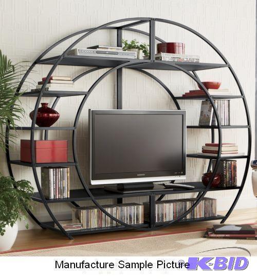 lot 122 image: Black Arch Entertainment Center - This arched...
