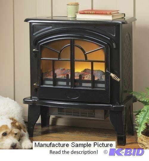 lot 99 image: Black Freestanding Electric Fireplace - The s...
