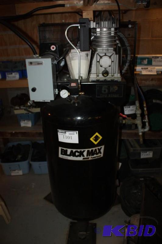 lot 1101 image: Coleman Powermate Air Compressor Model B51-A24-BOV1 5 HP Motor 208230V 22Amp 60HZ 80 Gal.