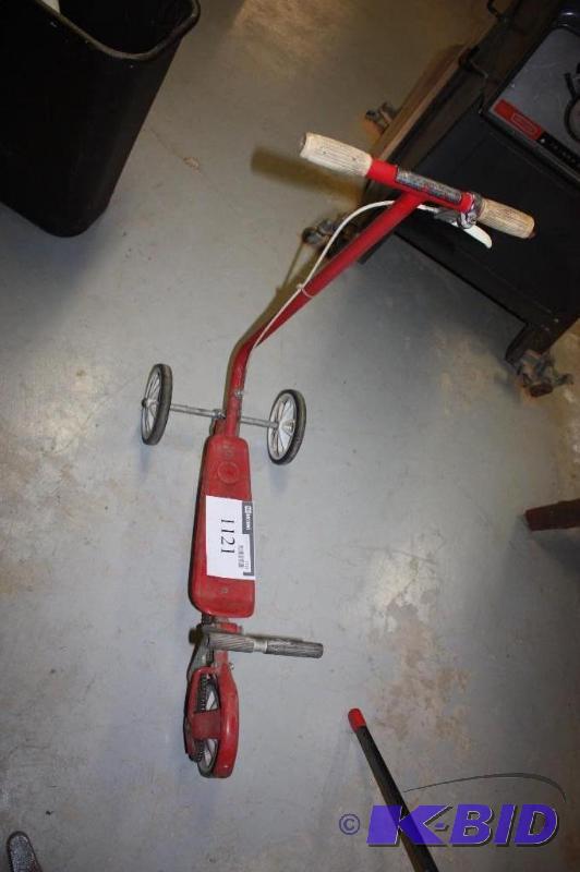 lot 1121 image: Vintage Honda Kick-N-Go Scooter Red 100lbs Weight Limit.