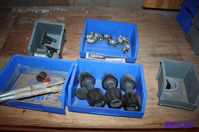 lot 1151 image: Tray Lot of (5) Including Metal Pipe Elbows Metal Tee Pipes Metal Straight Pipes And More.