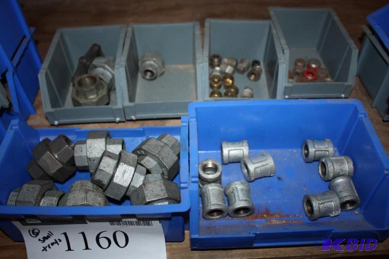 lot 1160 image: Tray Lot of (5) Including Metal Straight Adapters Metal Straight Pipes Metal Caps And More.