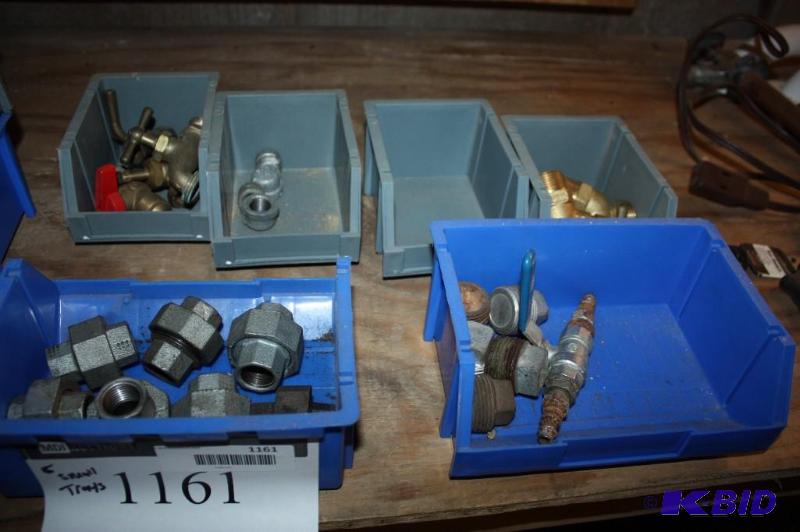 lot 1161 image: Tray Lot of (5) Including Metal Straight Adapters Metal Straight Pipes Metal Adapter wFaucet...