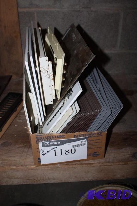 lot 1180 image: Box Lot Including Metal Ventilation Grates wScrew Down Holes Miscellaneous Brands & Styles.