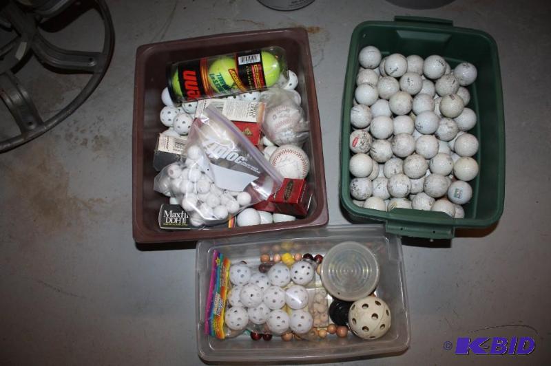 lot 1188 image: Container Lot of (3) Including Signed Baseballs Wiffle Balls Tennis Balls And More.