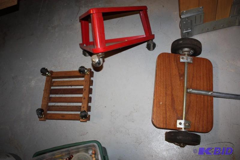 lot 1189 image: Lot of (3) Stands wWheels Miscellaneous Shapes.