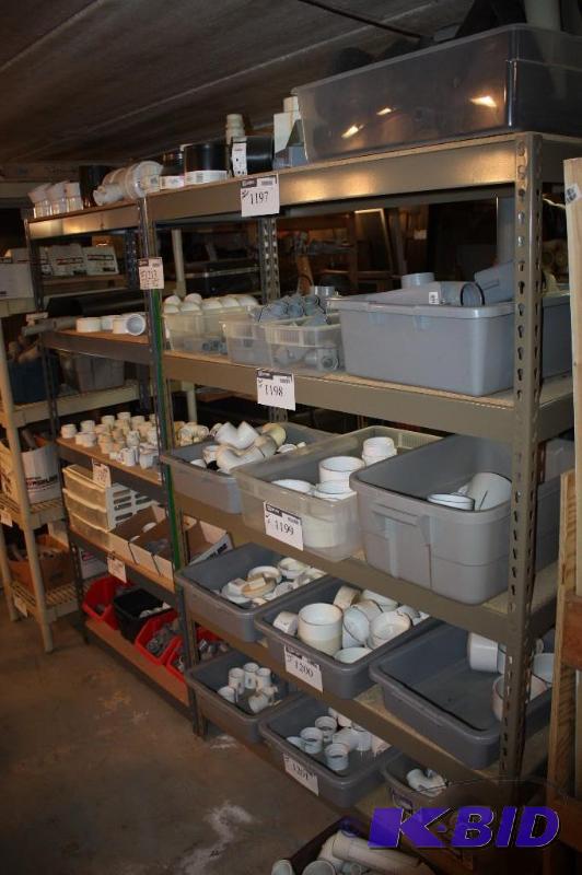 lot 1213 image: Lot of (3) Metal Shelving Units Does Not Include Contents.