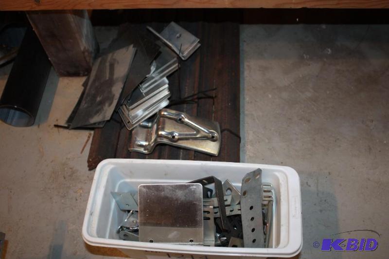 lot 1214 image: Lot of Metal Hardware Including Metal Hardware In Container Metal Frame Beams.