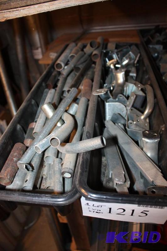 lot 1215 image: Lot of Metal Piping & Metal Hardware Including Metal Pipes Metal Door Handle Metal Hardware