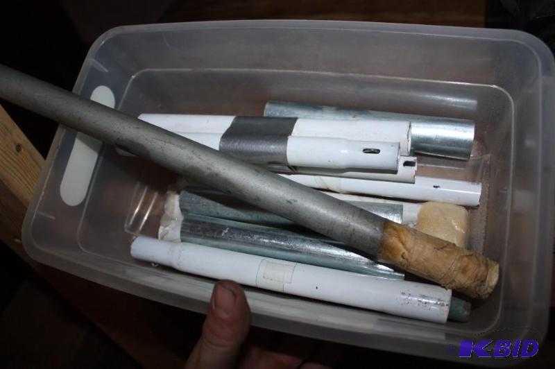 lot 1233 image: Bucket Lot of Handles Metal Pipe And More.