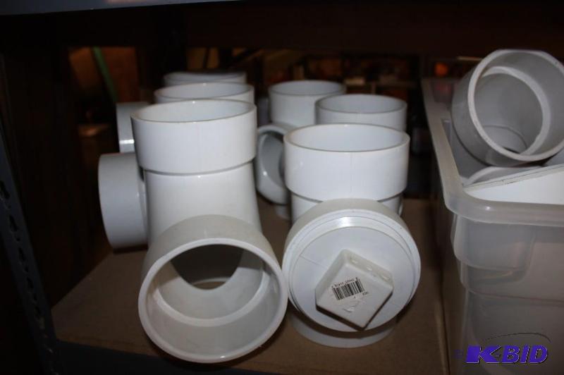 lot 1238 image: Shelf Lot of Various PVC Connectors.