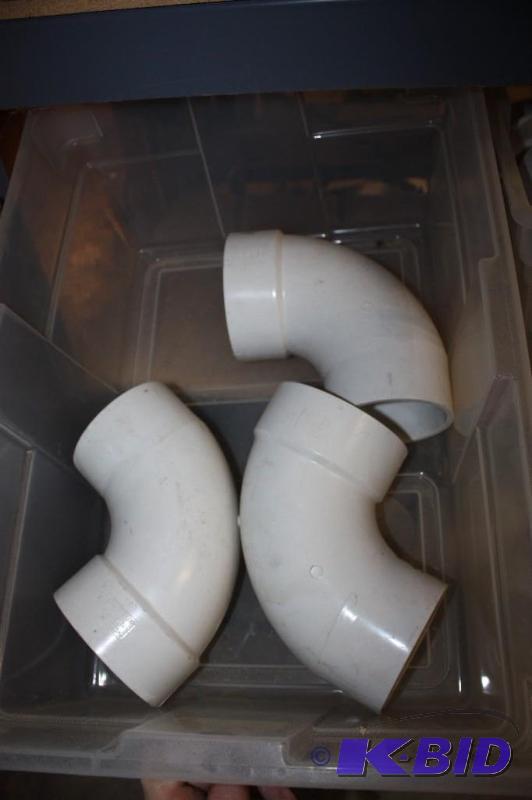 lot 1240 image: Shelf Lot of Various PVC Connectors.