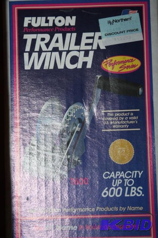 lot 1244 image: Lot of (2) Fulton Brand Hand Winches Up to 600 LBS Stainless Steel Ratchet Spring and more.